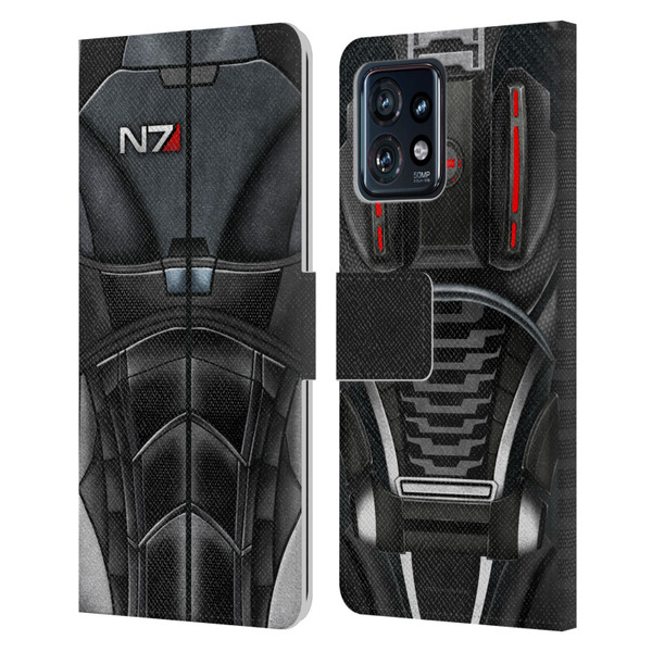 EA Bioware Mass Effect Armor Collection N7 Leather Book Wallet Case Cover For Motorola Moto Edge 40 Pro