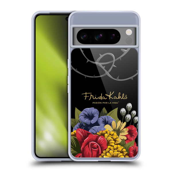 Frida Kahlo Red Florals Efflorescence Soft Gel Case for Google Pixel 8 Pro