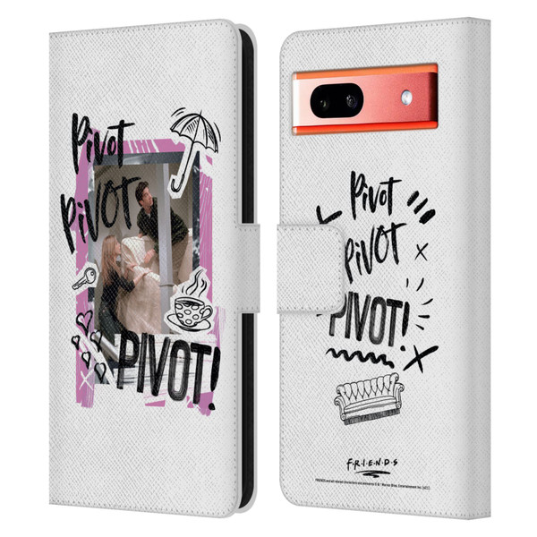 Friends TV Show Doodle Art Pivot Leather Book Wallet Case Cover For Google Pixel 7a
