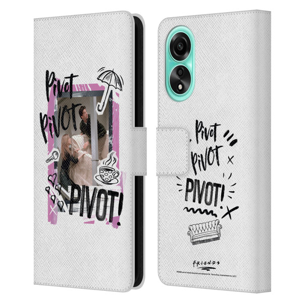 Friends TV Show Doodle Art Pivot Leather Book Wallet Case Cover For OPPO A78 4G