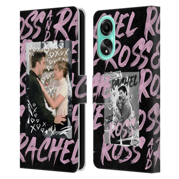 Friends TV Show Doodle Art Ross And Rachel Leather Book Wallet Case Cover For OPPO A78 4G