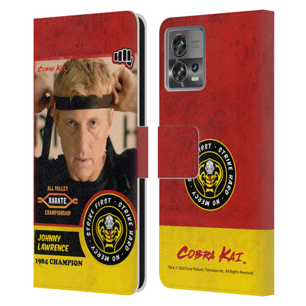 Cobra Kai Graphics 2 Johnny Lawrence Karate Leather Book Wallet Case Cover For Motorola Moto Edge 30 Fusion