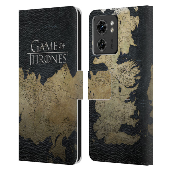 HBO Game of Thrones Key Art Westeros Map Leather Book Wallet Case Cover For Motorola Moto Edge 40/Edge (2023)