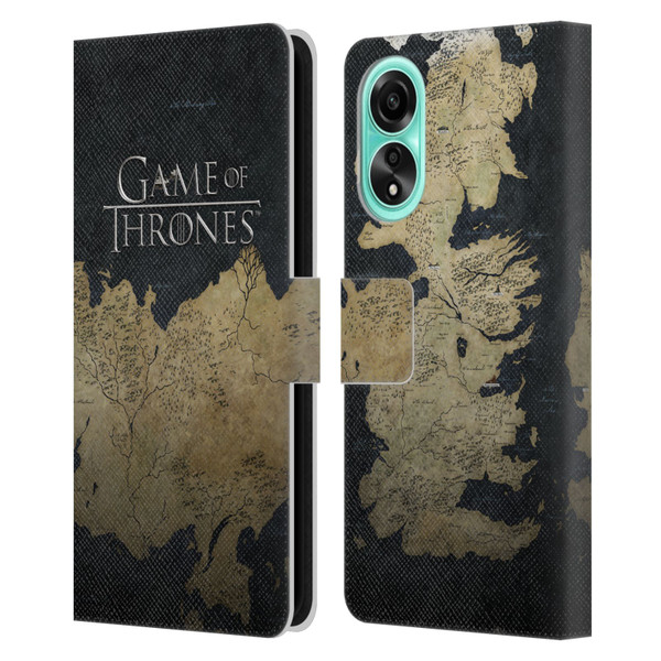 HBO Game of Thrones Key Art Westeros Map Leather Book Wallet Case Cover For OPPO A78 4G