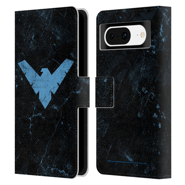Batman DC Comics Nightwing Logo Grunge Leather Book Wallet Case Cover For Google Pixel 8