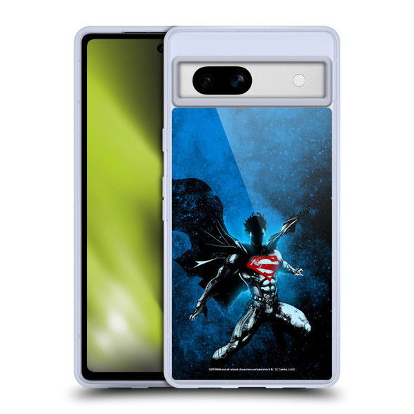 Superman DC Comics 80th Anniversary Splatter Soft Gel Case for Google Pixel 7a