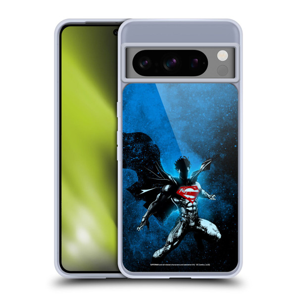 Superman DC Comics 80th Anniversary Splatter Soft Gel Case for Google Pixel 8 Pro