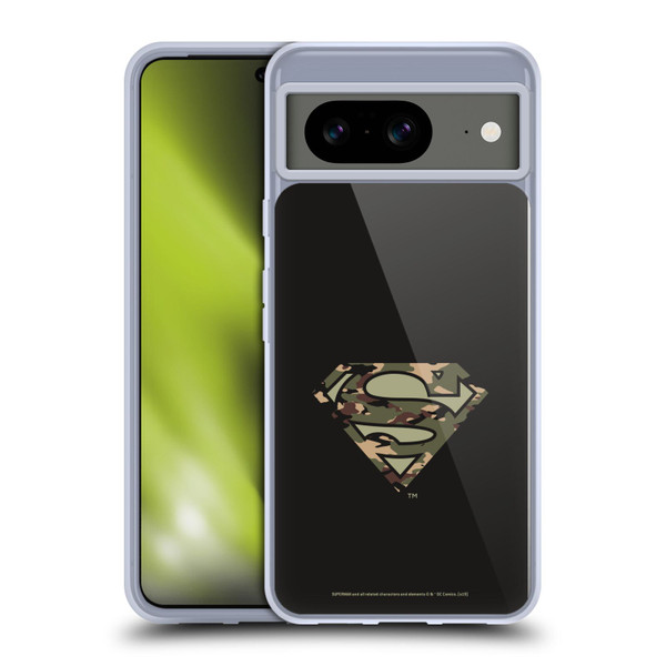 Superman DC Comics Logos Camouflage Soft Gel Case for Google Pixel 8