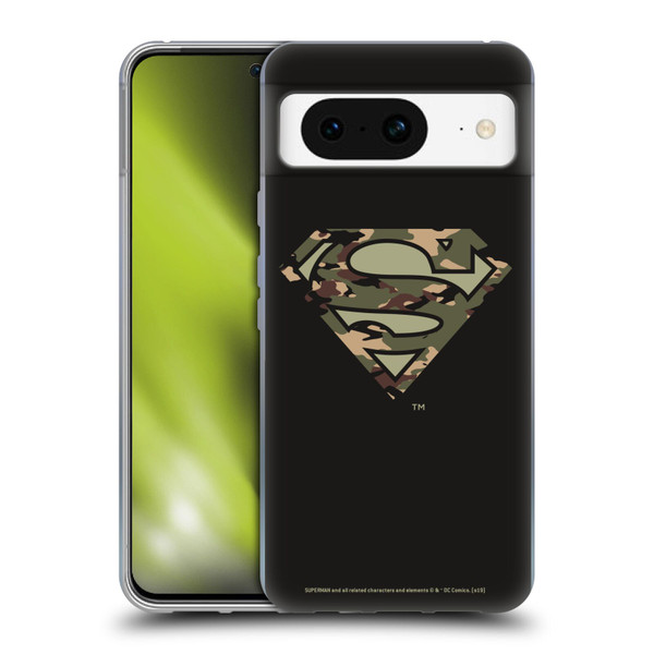 Superman DC Comics Logos Camouflage Soft Gel Case for Google Pixel 8