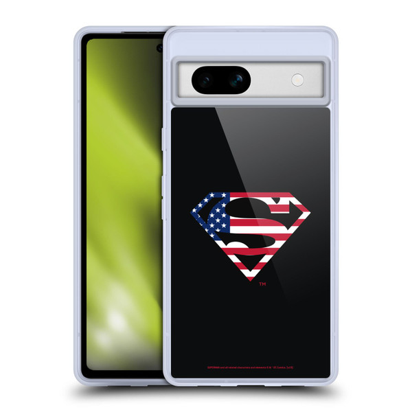 Superman DC Comics Logos U.S. Flag 2 Soft Gel Case for Google Pixel 7a
