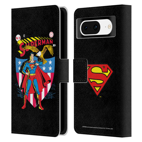 Superman DC Comics Famous Comic Book Covers Number 14 Leather Book Wallet Case Cover For Google Pixel 8