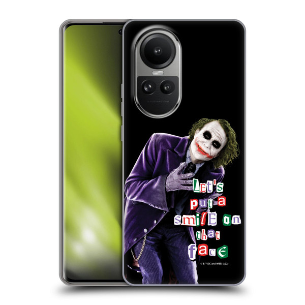 The Dark Knight Graphics Joker Put A Smile Soft Gel Case for OPPO Reno10 5G / Reno10 Pro 5G