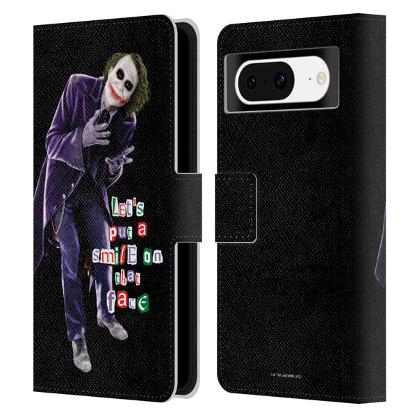 The Dark Knight Graphics Joker Put A Smile Leather Book Wallet Case Cover For Google Pixel 8