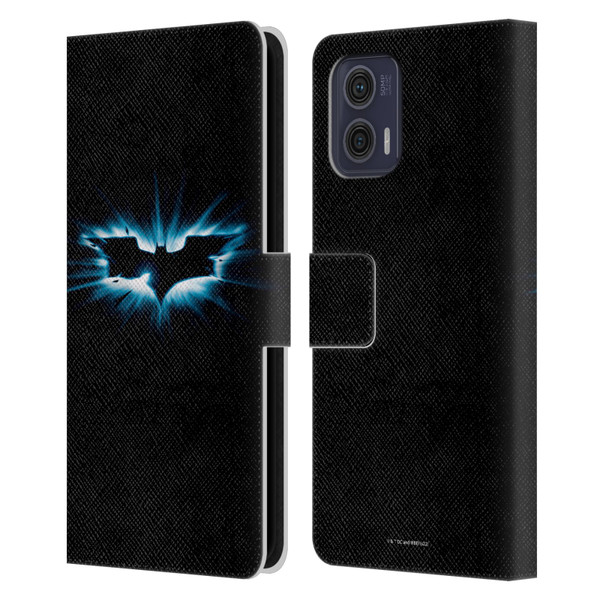 The Dark Knight Graphics Logo Black Leather Book Wallet Case Cover For Motorola Moto G73 5G
