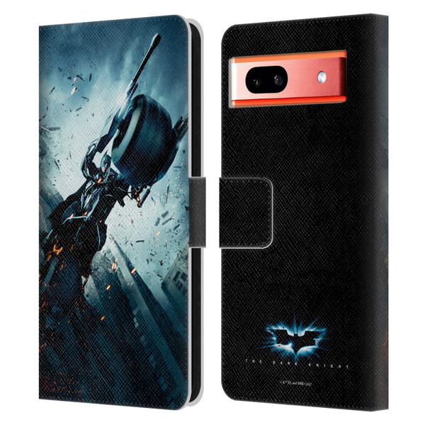 The Dark Knight Key Art Batman Batpod Leather Book Wallet Case Cover For Google Pixel 7a