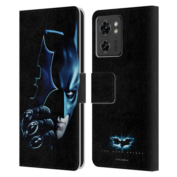 The Dark Knight Key Art Batman Batarang Leather Book Wallet Case Cover For Motorola Moto Edge 40