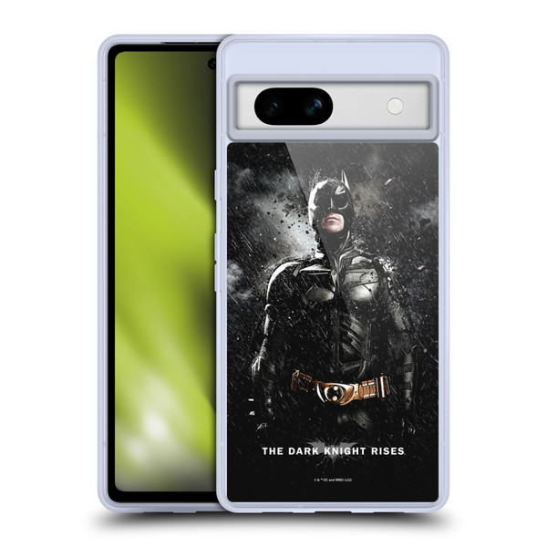 The Dark Knight Rises Key Art Batman Rain Poster Soft Gel Case for Google Pixel 7a