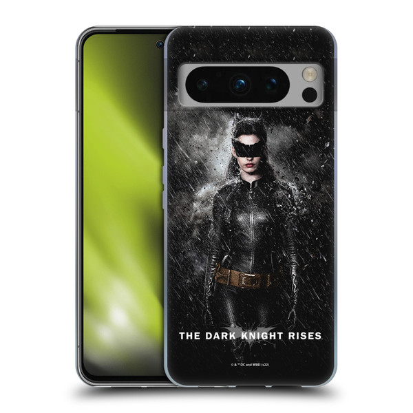 The Dark Knight Rises Key Art Catwoman Rain Poster Soft Gel Case for Google Pixel 8 Pro