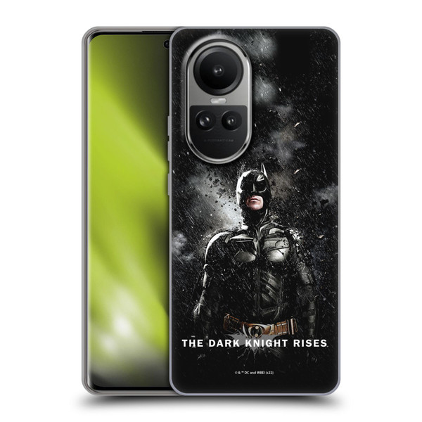The Dark Knight Rises Key Art Batman Rain Poster Soft Gel Case for OPPO Reno10 5G / Reno10 Pro 5G