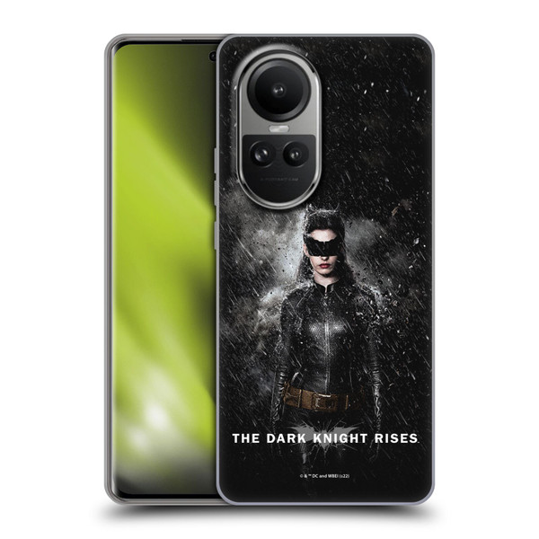 The Dark Knight Rises Key Art Catwoman Rain Poster Soft Gel Case for OPPO Reno10 5G / Reno10 Pro 5G