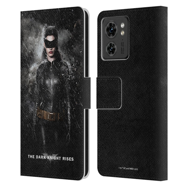 The Dark Knight Rises Key Art Catwoman Rain Poster Leather Book Wallet Case Cover For Motorola Moto Edge 40