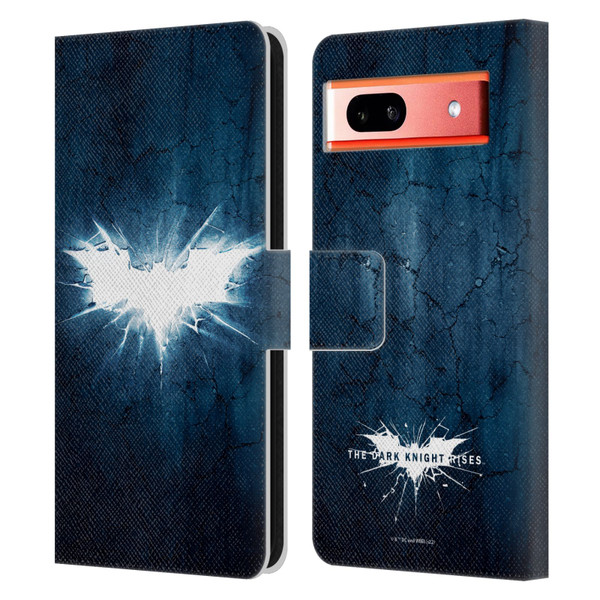 The Dark Knight Rises Logo Grunge Leather Book Wallet Case Cover For Google Pixel 7a
