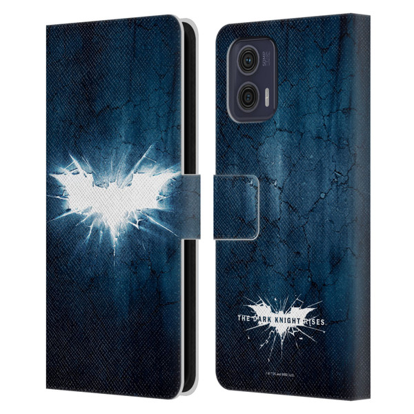 The Dark Knight Rises Logo Grunge Leather Book Wallet Case Cover For Motorola Moto G73 5G