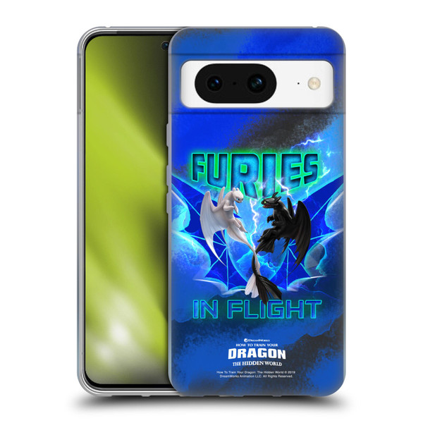 How To Train Your Dragon III Night And Light Toothless & Light Fury Flight Soft Gel Case for Google Pixel 8