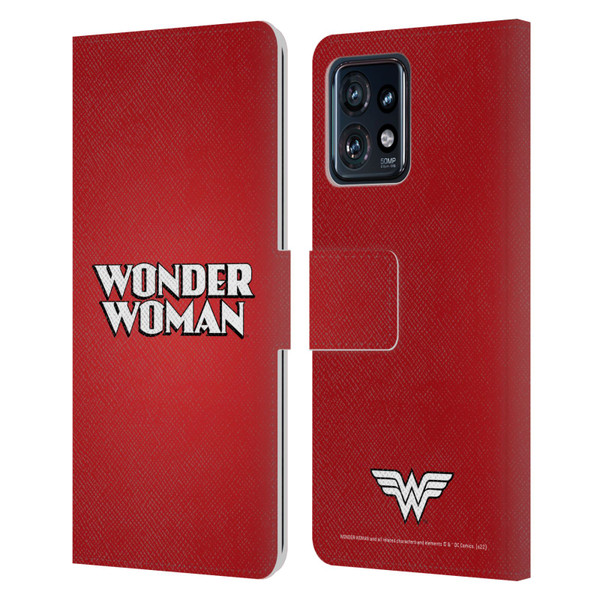 Wonder Woman DC Comics Logos Text Leather Book Wallet Case Cover For Motorola Moto Edge 40 Pro