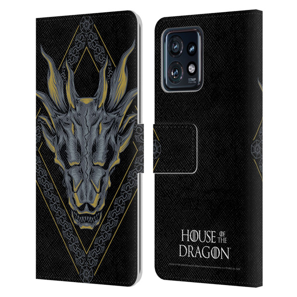 House Of The Dragon: Television Series Graphics Dragon Head Leather Book Wallet Case Cover For Motorola Moto Edge 40 Pro