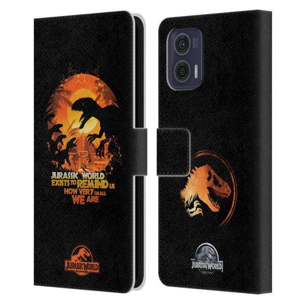 Jurassic World Vector Art Raptors Silhouette Leather Book Wallet Case Cover For Motorola Moto G73 5G