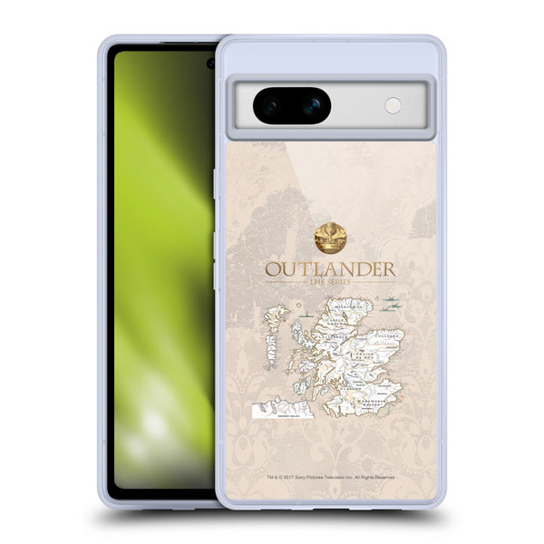 Outlander Seals And Icons Map Soft Gel Case for Google Pixel 7a