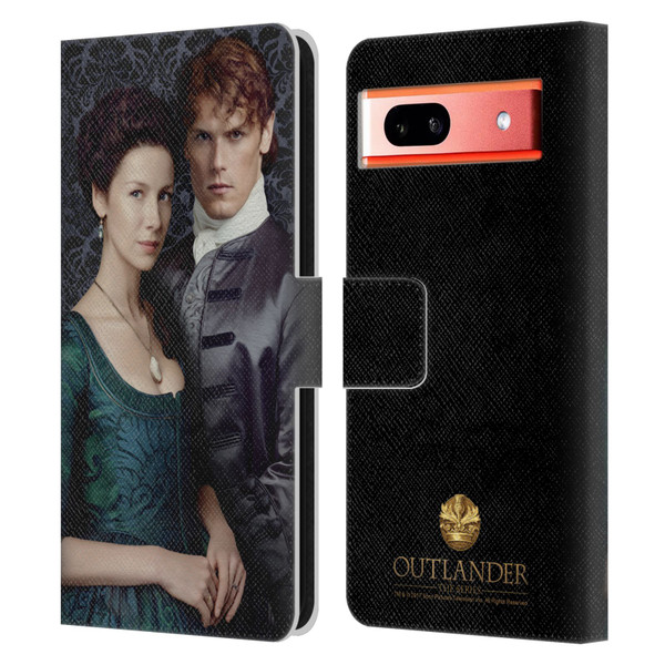 Outlander Portraits Claire & Jamie Leather Book Wallet Case Cover For Google Pixel 7a