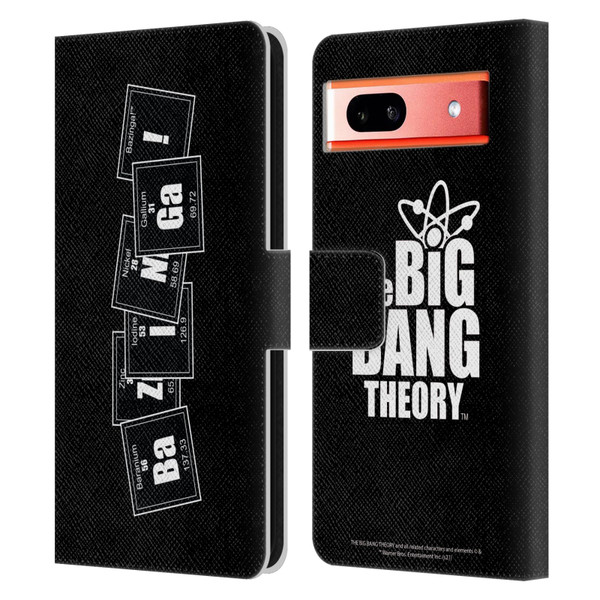 The Big Bang Theory Bazinga Elements Leather Book Wallet Case Cover For Google Pixel 7a
