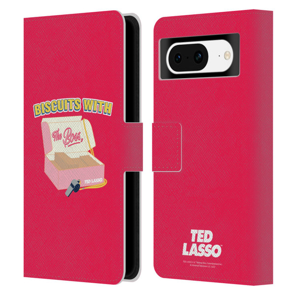 Ted Lasso Season 1 Graphics Biscuits With The Boss Leather Book Wallet Case Cover For Google Pixel 8