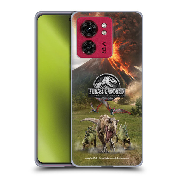 Jurassic World Fallen Kingdom Key Art Dinosaurs Escape Soft Gel Case for Motorola Moto Edge 40