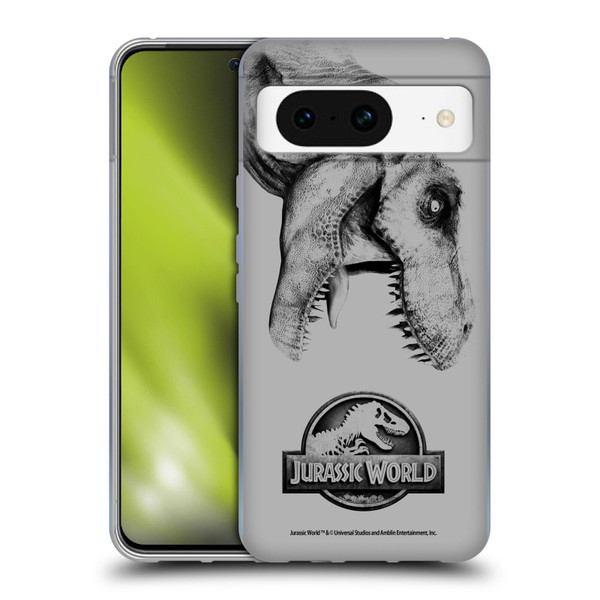 Jurassic World Fallen Kingdom Logo T-Rex Soft Gel Case for Google Pixel 8