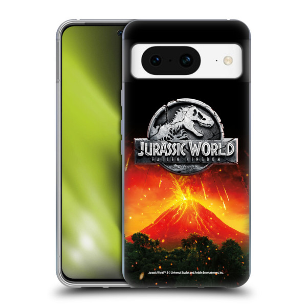 Jurassic World Fallen Kingdom Logo Volcano Eruption Soft Gel Case for Google Pixel 8