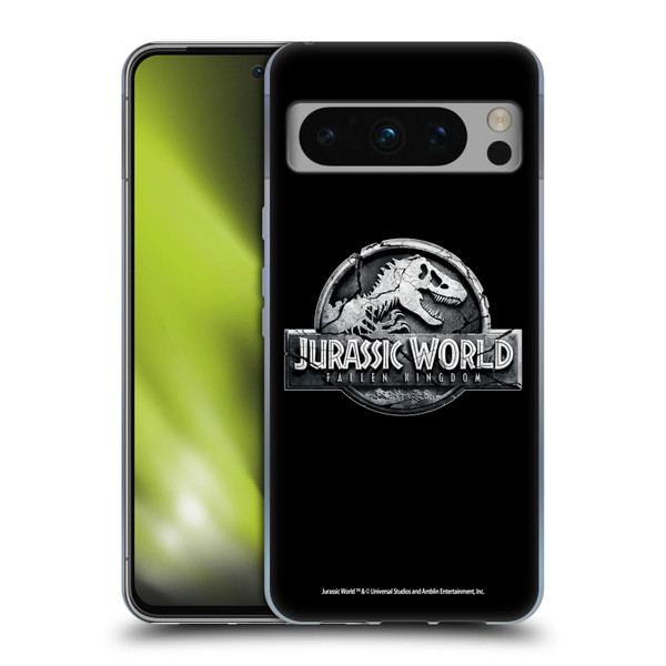 Jurassic World Fallen Kingdom Logo Plain Black Soft Gel Case for Google Pixel 8 Pro