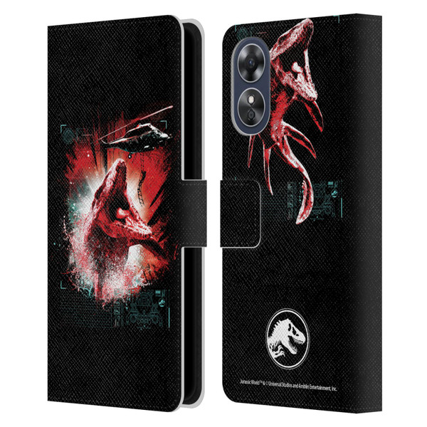 Jurassic World Fallen Kingdom Key Art Mosasaurus Leather Book Wallet Case Cover For OPPO A17
