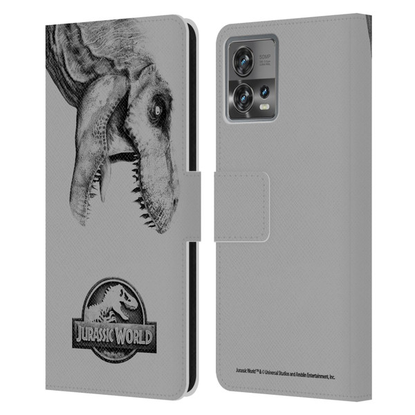 Jurassic World Fallen Kingdom Logo T-Rex Leather Book Wallet Case Cover For Motorola Moto Edge 30 Fusion