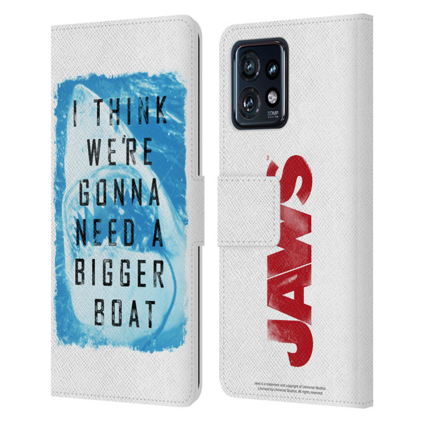 Jaws I Key Art Bigger Boat 2 Leather Book Wallet Case Cover For Motorola Moto Edge 40 Pro