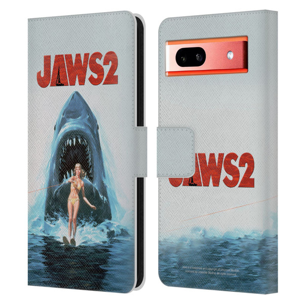 Jaws II Key Art Wakeboarding Poster Leather Book Wallet Case Cover For Google Pixel 7a