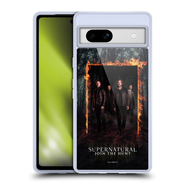 Supernatural Key Art Sam, Dean, Castiel & Crowley Soft Gel Case for Google Pixel 7a