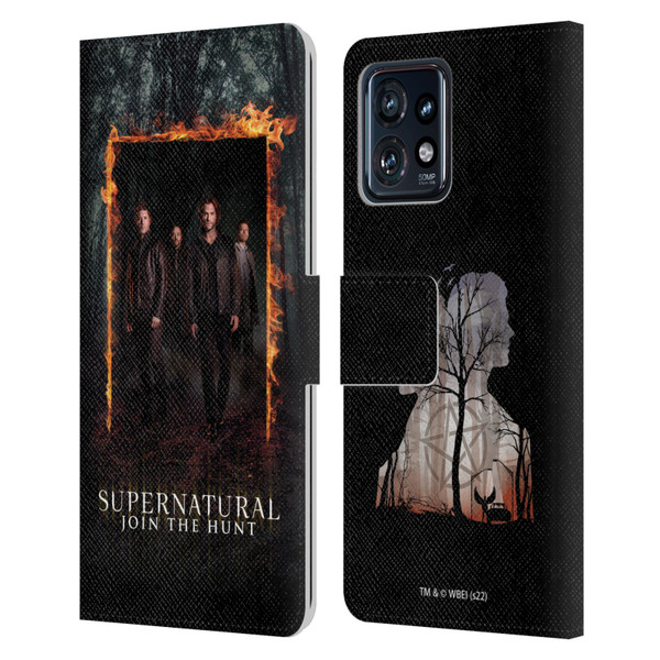 Supernatural Key Art Sam, Dean, Castiel & Crowley Leather Book Wallet Case Cover For Motorola Moto Edge 40 Pro