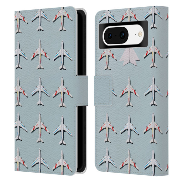 Pepino De Mar Patterns 2 Airplane Leather Book Wallet Case Cover For Google Pixel 8