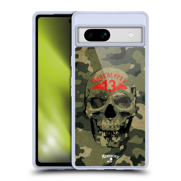 Alchemy Gothic Skull Camo Skull Soft Gel Case for Google Pixel 7a