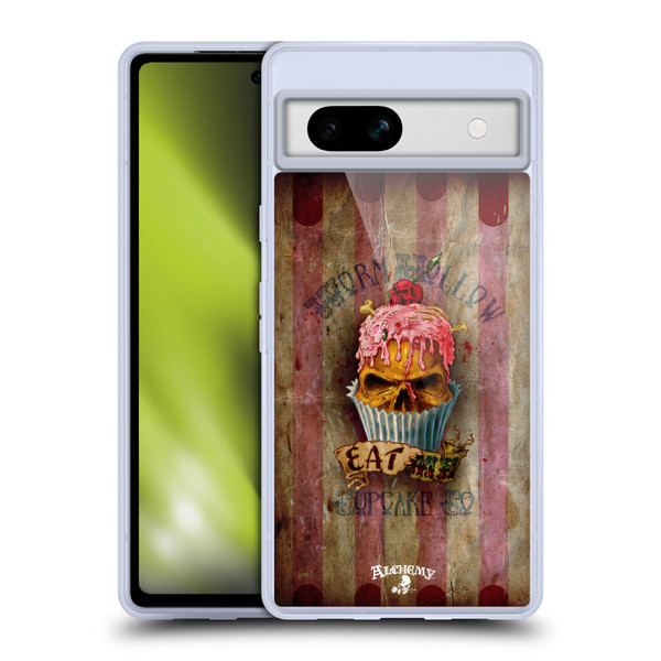 Alchemy Gothic Skull Eat Me Cupcake Soft Gel Case for Google Pixel 7a
