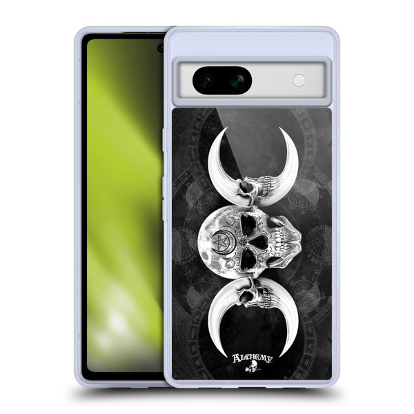 Alchemy Gothic Skull Dark Goddess Moon Soft Gel Case for Google Pixel 7a
