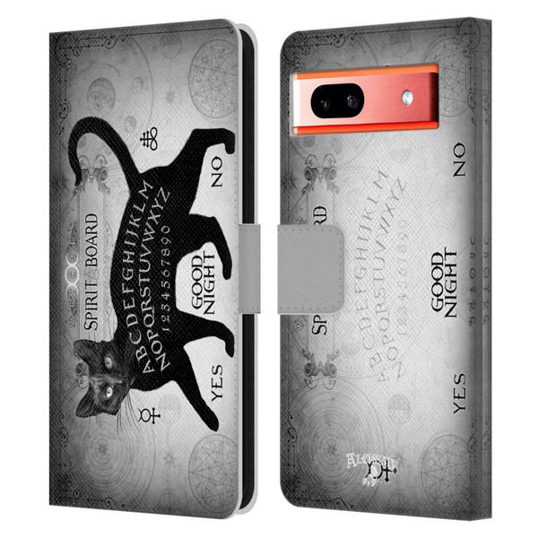 Alchemy Gothic Cats Black Cat Spirit Board Leather Book Wallet Case Cover For Google Pixel 7a